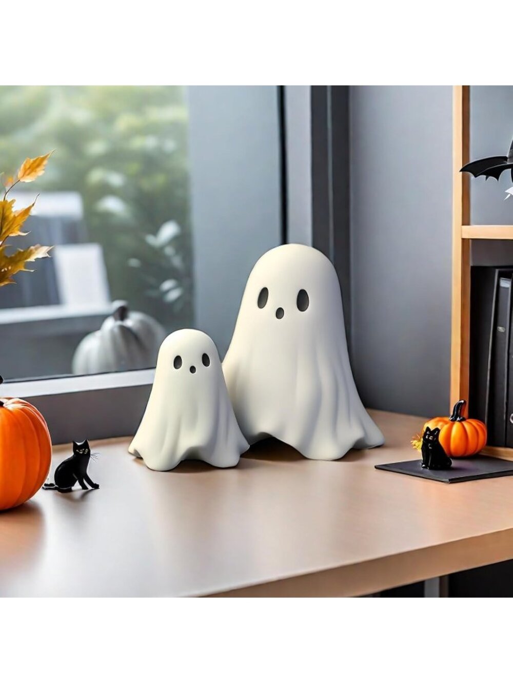 Halloween Ghost Figurine Spooky Resin Statue Finger Ghost Ornament Decor B